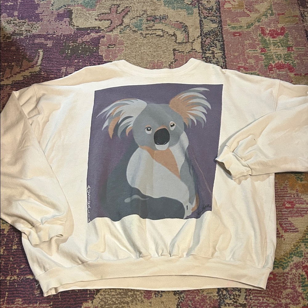 Vintage Stewart Merrett Australian Shirt Koala Long Sleeve Crew Neck Size XLarge